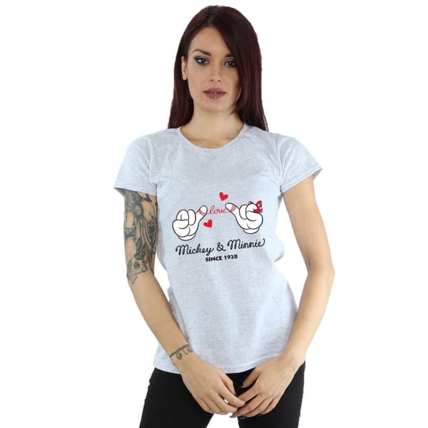Disney Dam/Tjej Musse Pigg Love Hands T-shirt i bomull