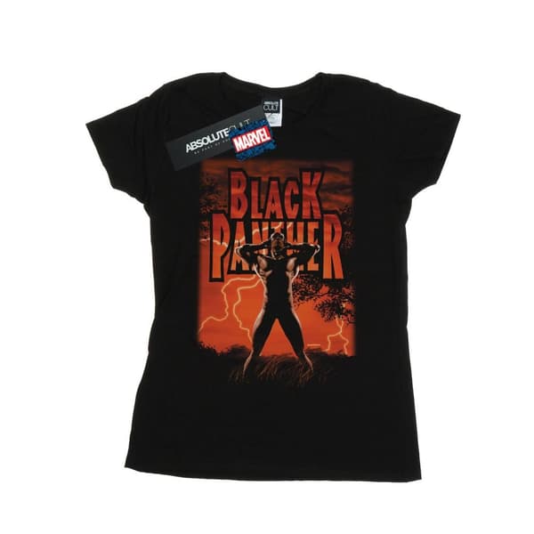 Marvel Womens/Ladies Black Panther Wakanda Lightning Cotton T-Shirt