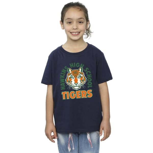 Netflix Stranger Things Hawkins Arch Tiger bomulls-T-shirt för flickor
