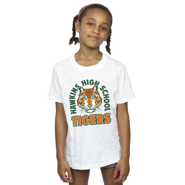Netflix Stranger Things Hawkins Arch Tiger bomulls-T-shirt för flickor