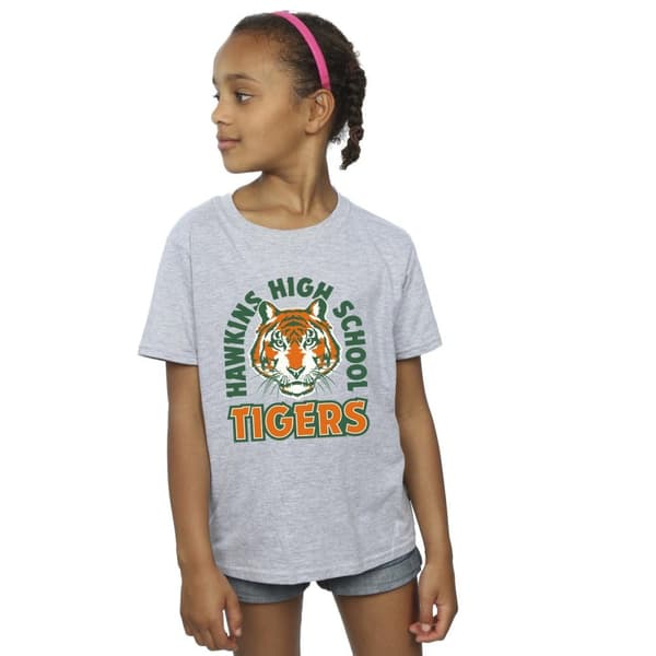 Netflix Stranger Things Hawkins Arch Tiger bomulls-T-shirt för flickor
