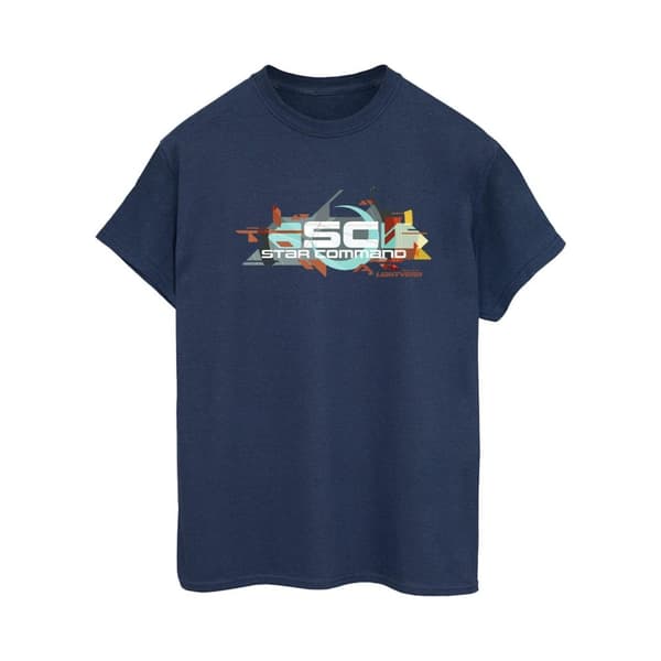 Disney Womens/Ladies Lightyear Star Command Graphic Title Cotton Boyfriend T-Shirt