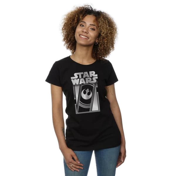 Star Wars Womens/Ladies The Last Jedi Frame Metallic Cotton T-Shirt