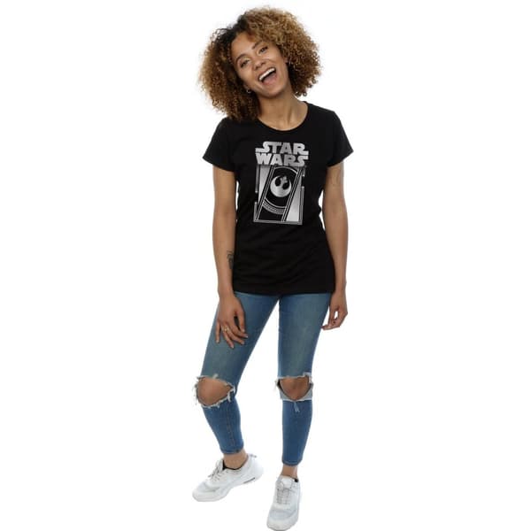 Star Wars Womens/Ladies The Last Jedi Frame Metallic Cotton T-Shirt