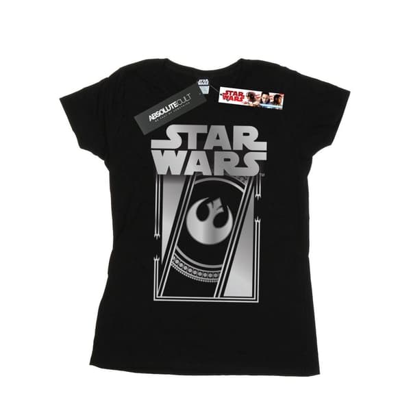 Star Wars Womens/Ladies The Last Jedi Frame Metallic Cotton T-Shirt Black S
