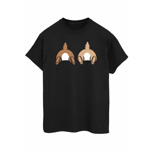 Disney Womens/Ladies Chip N Dale Backside Breast Print Cotton Boyfriend T-Shirt