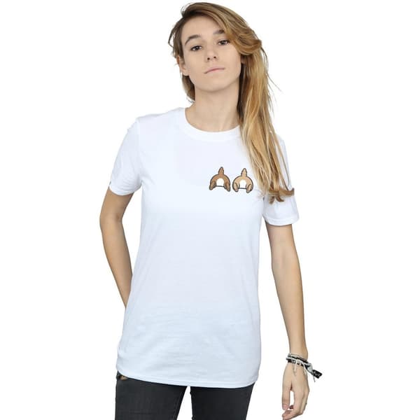 Disney Womens/Ladies Chip N Dale Backside Breast Print Cotton Boyfriend T-Shirt