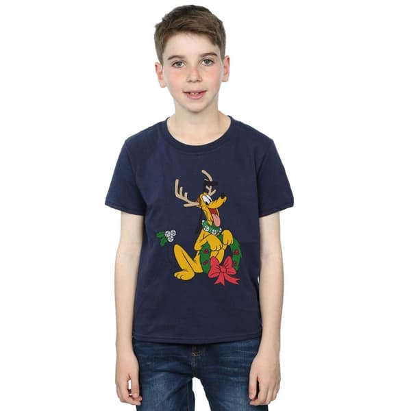 Disney Boys Pluto Christmas Reindeer T-Shirt