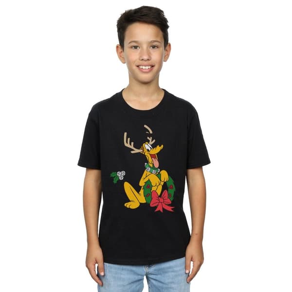 Disney Boys Pluto Christmas Reindeer T-Shirt