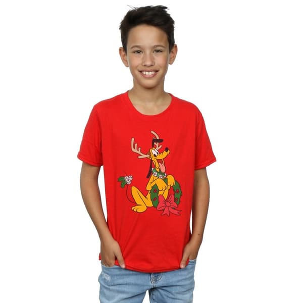 Disney Boys Pluto Christmas Reindeer T-Shirt