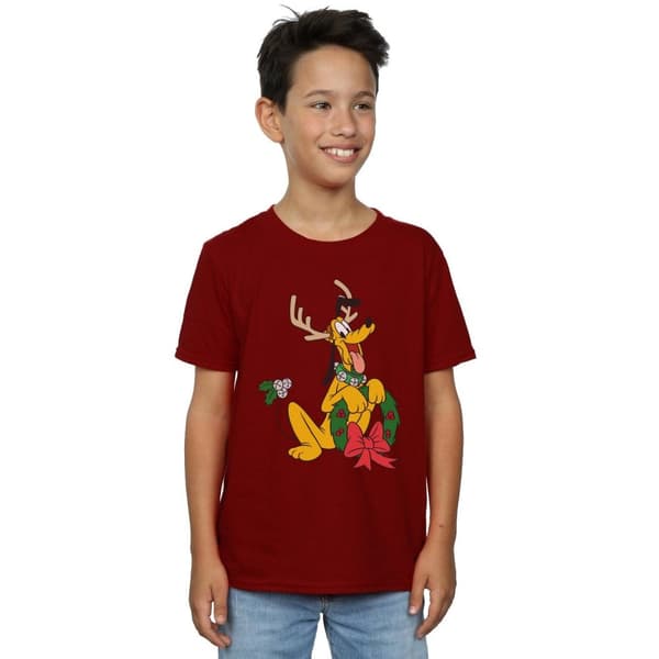 Disney Boys Pluto Christmas Reindeer T-Shirt
