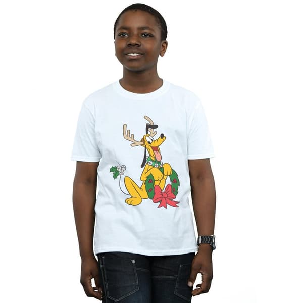 Disney Boys Pluto Christmas Reindeer T-Shirt