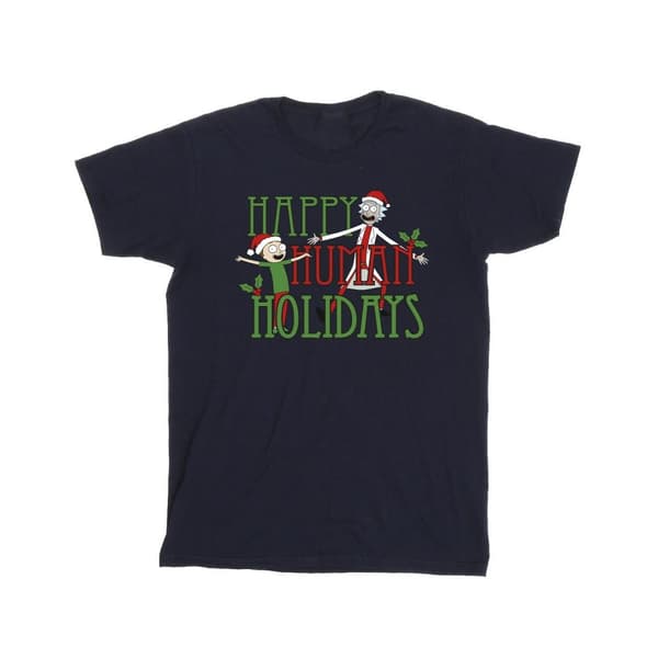 Rick And Morty Mens Happy Human Holidays T-Shirt