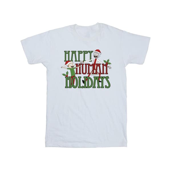 Rick And Morty Mens Happy Human Holidays T-Shirt