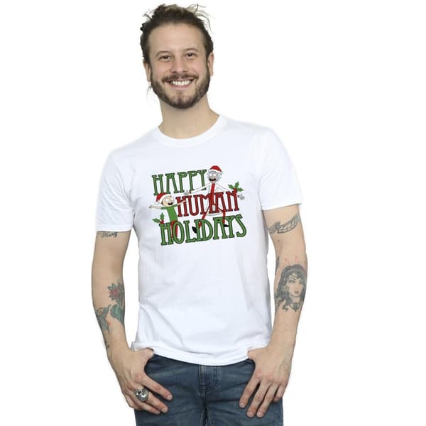 Rick And Morty Mens Happy Human Holidays T-Shirt