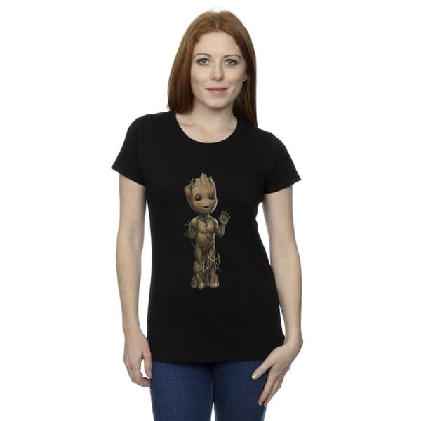 Marvel Dam/kvinnor - I Am Groot Wave Pose - Bomulls-T-shirt