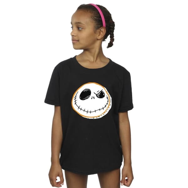 Disney Girls The Nightmare Before Christmas Jack Face Cotton T-Shirt