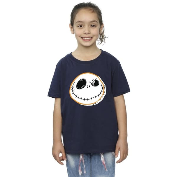 Disney Girls The Nightmare Before Christmas Jack Face Cotton T-Shirt