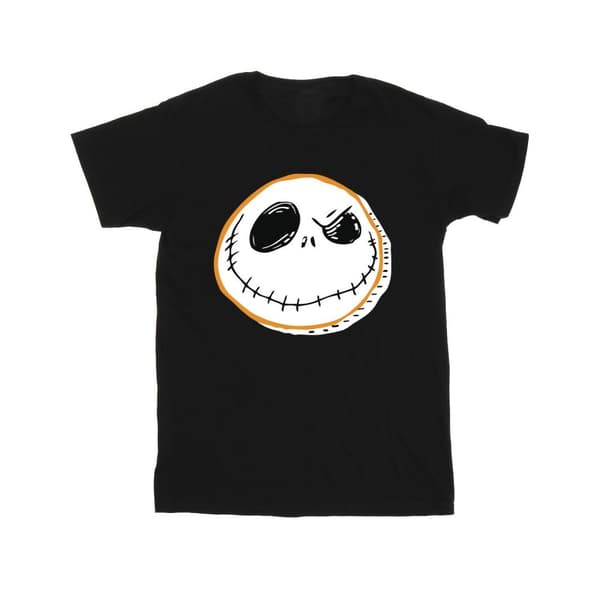 Disney Girls The Nightmare Before Christmas Jack Face Cotton T-Shirt