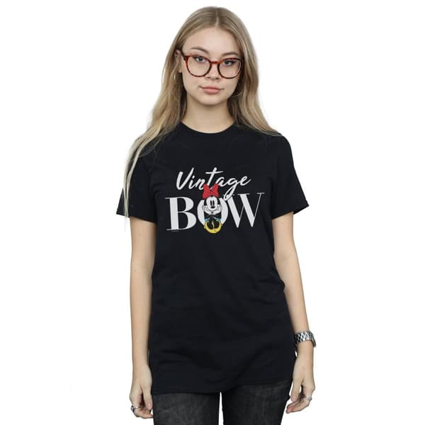 Disney Dam/Lady Minnie Mouse Vintage Bow Boyfriend T-shirt i bomull
