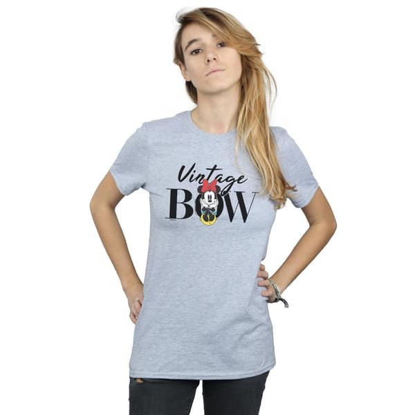 Disney Dam/Lady Minnie Mouse Vintage Bow Boyfriend T-shirt i bomull