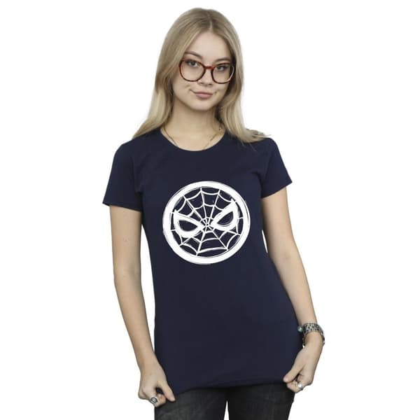 Marvel Dam/Tjej - Spider-Man - T-shirt i bomull med logotyp på bröstet