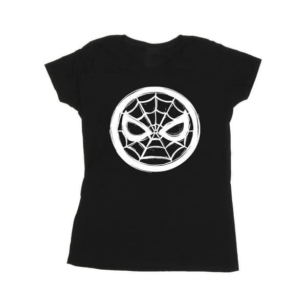 Marvel Dam/Tjej - Spider-Man - T-shirt i bomull med logotyp på bröstet