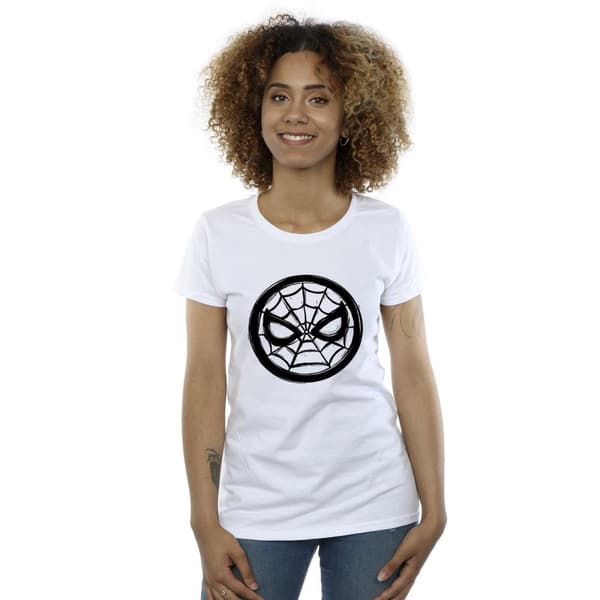 Marvel Dam/Tjej - Spider-Man - T-shirt i bomull med logotyp på bröstet