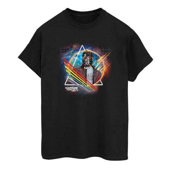 Marvel Mens Guardians Of The Galaxy Neon Star Lord Masked T-Shirt Black 3XL