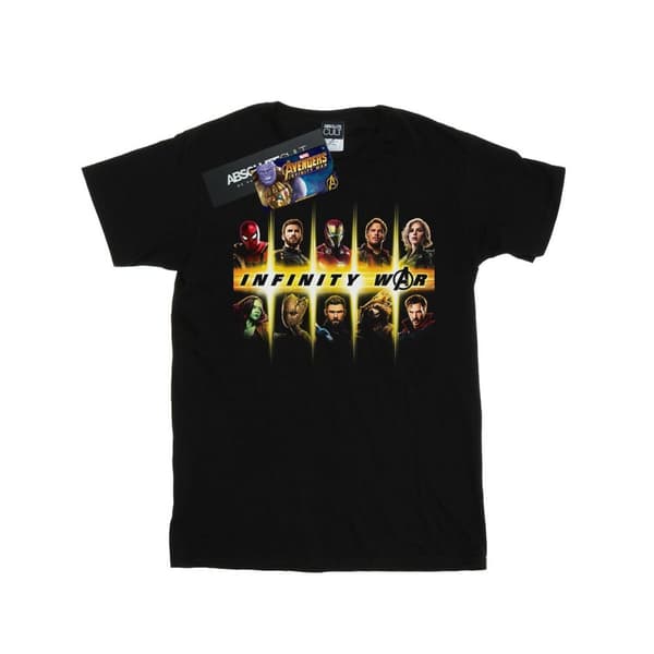 Marvel Girls Avengers Infinity War Team Lineup Cotton T-Shirt Black 5-6 Years