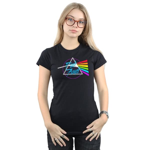 Pink Floyd Neon Darkside - bomulls-T-shirt för damer/damer