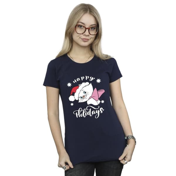 Disney Womens/Ladies The Aristocats Happy Holidays Cotton T-Shirt