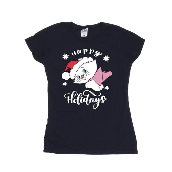 Disney Womens/Ladies The Aristocats Happy Holidays Cotton T-Shirt