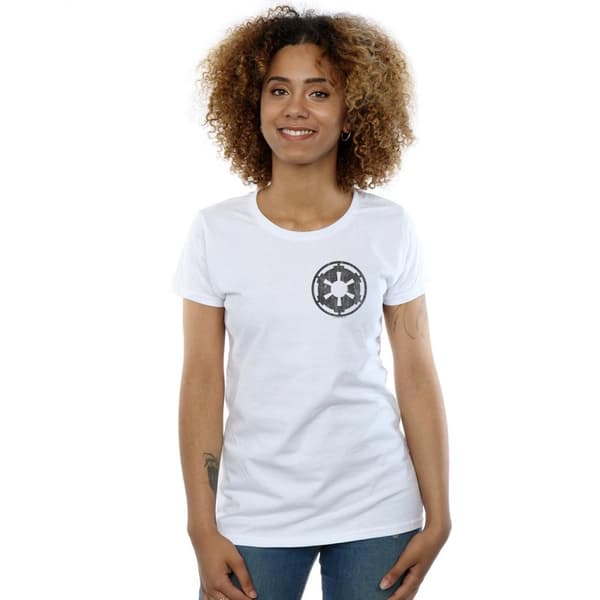 Star Wars Dam/kvinnor The Mandalorian Galactic Empire Insignia T-shirt i bomull med brösttryck
