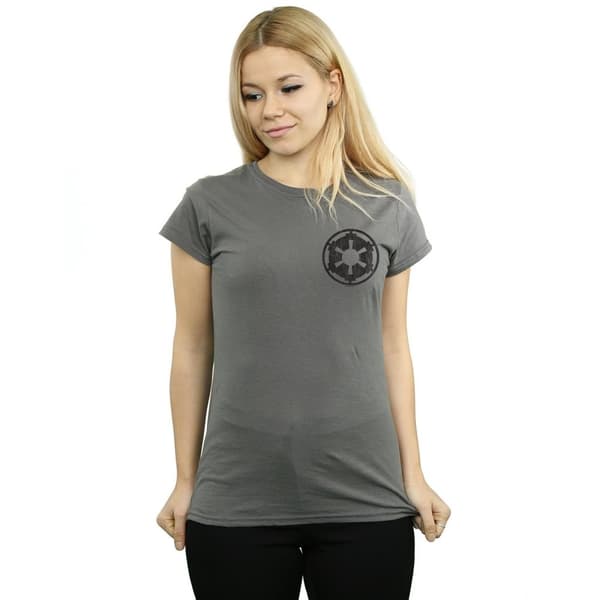 Star Wars Dam/kvinnor The Mandalorian Galactic Empire Insignia T-shirt i bomull med brösttryck