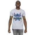 Miniatyrbillede 2 af 3: Disney Mens Lilo And Stitch Ohana Blue Glitch T-Shirt