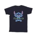 Miniatyrbillede 1 af 3: Disney Mens Lilo And Stitch Ohana Blue Glitch T-Shirt
