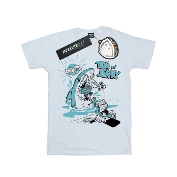 Tom And Jerry Girls Summer Shark Cotton T-Shirt