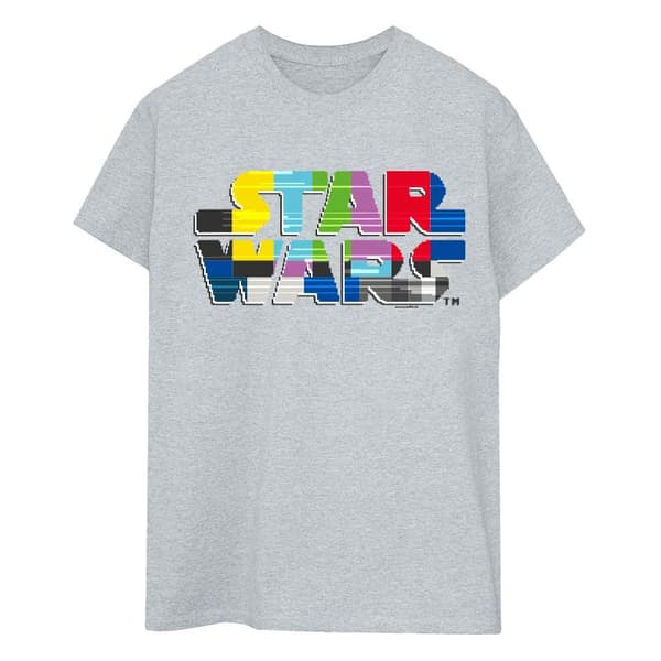 Star Wars Pojkvänst-shirt i bomull med logotyp för testkort för damer/damer