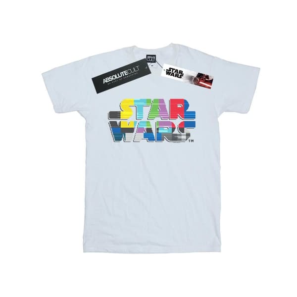 Star Wars Pojkvänst-shirt i bomull med logotyp för testkort för damer/damer