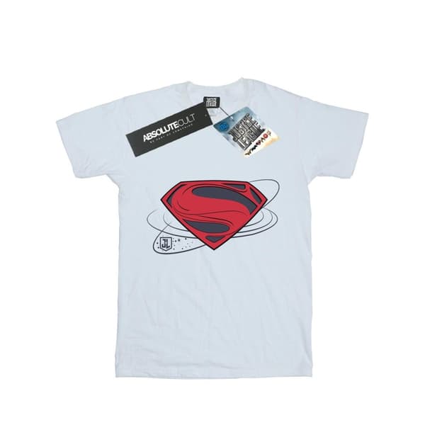 DC Comics Womens/Ladies Justice League Movie Superman Logo Cotton Boyfriend T-Shirt