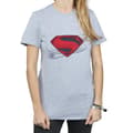 Miniatyrbilde 3 av 5: DC Comics Womens/Ladies Justice League Movie Superman Logo Cotton Boyfriend T-Shirt