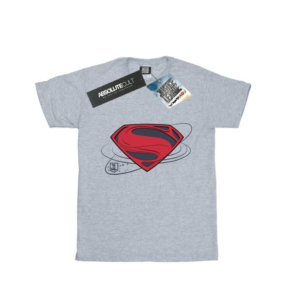 DC Comics Womens/Ladies Justice League Movie Superman Logo Cotton Boyfriend T-Shirt