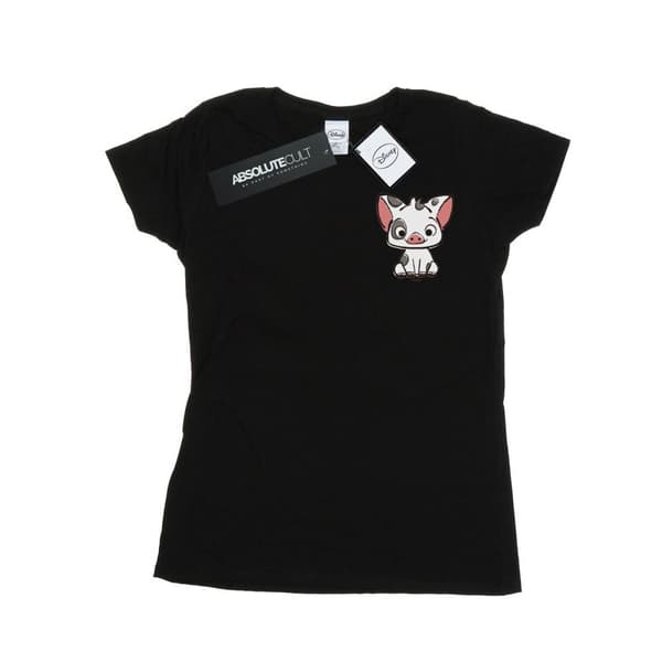 Disney Womens/Ladies Moana Pua The Pig Breast Print Cotton T-Shirt