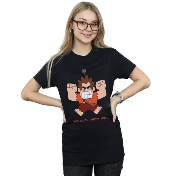 Disney Dam/Tjej Wreck It Ralph Happy Face Boyfriend T-shirt i bomull