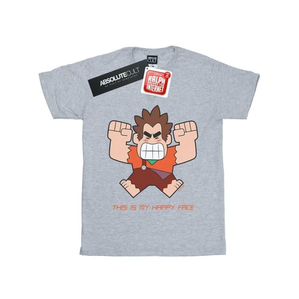 Disney Dam/Tjej Wreck It Ralph Happy Face Boyfriend T-shirt i bomull