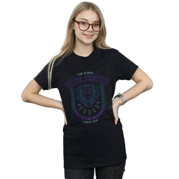 Marvel Womens/Ladies Black Panther The Royal Talon Fighter Cotton Boyfriend T-Shirt