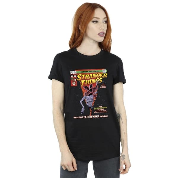 Netflix Womens/Ladies Stranger Things Comic Cover Cotton Boyfriend T-Shirt