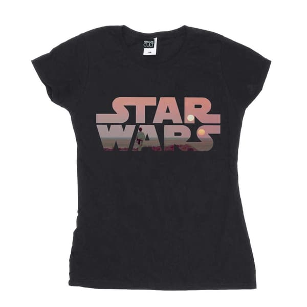 Star Wars T-shirt i bomull med Tatooine-logotyp - dam/dam