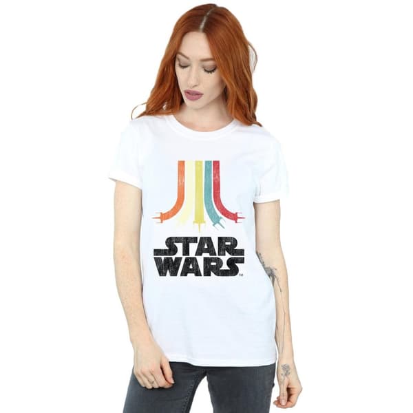Star Wars Womens/Ladies Retro Rainbow Cotton Boyfriend T-Shirt